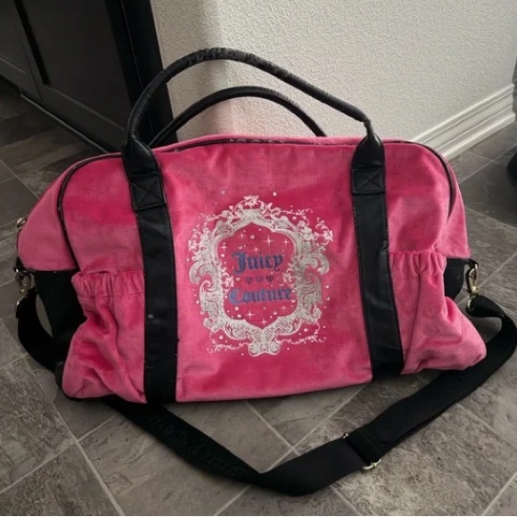 Juicy Couture Handbags - Juicy Couture Pink and Black Travel Bag